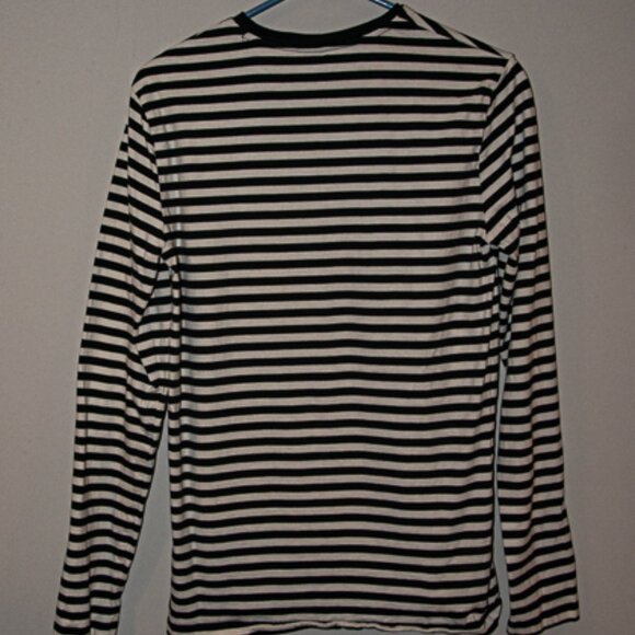 H&M Long Sleeve Stripped T Shirt Men Small Navy Blue and White - Picture 5 of 5